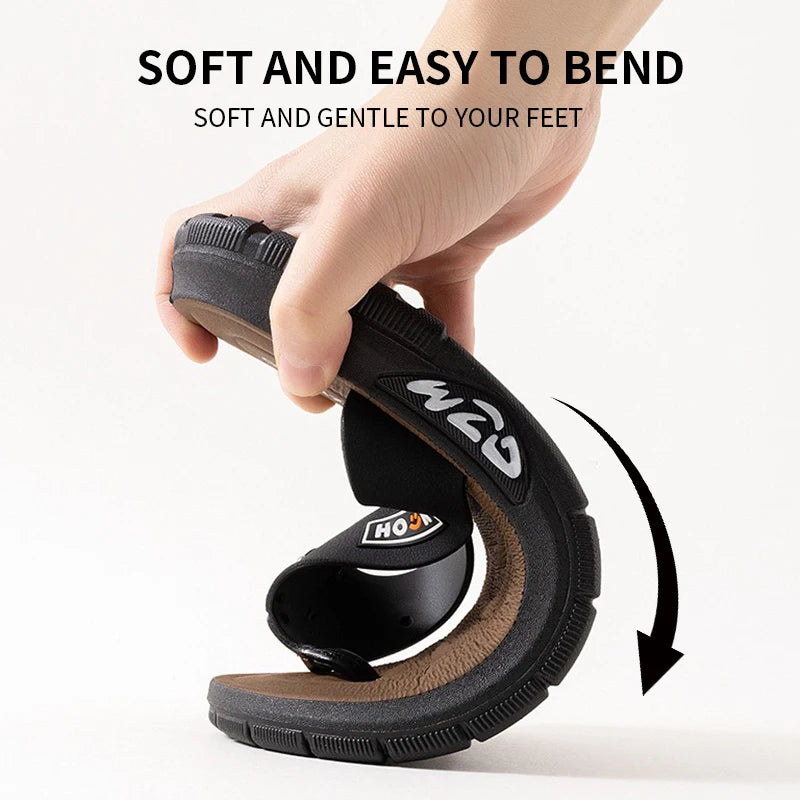 Men's slippers, beach shoes, summer wear, anti-slip, anti-pinch, wear-resistant, odor-resistant, thick-soled
